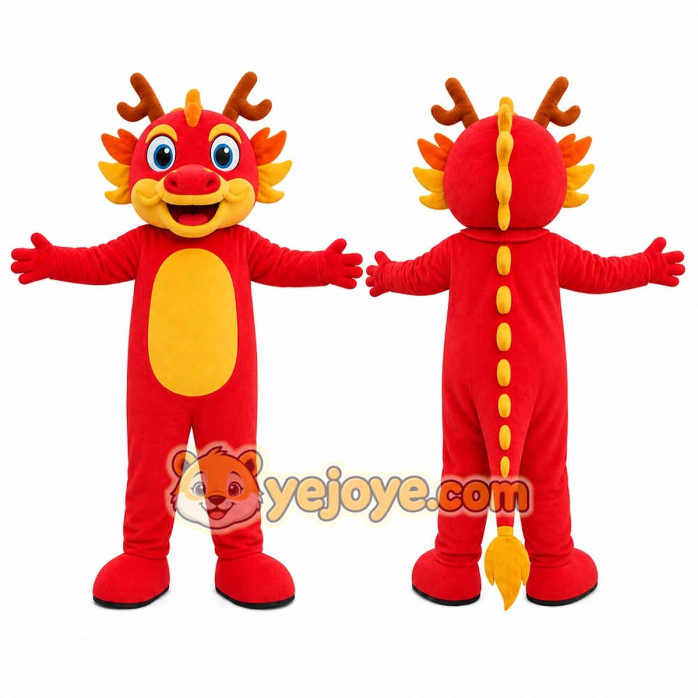 Red Dragon Mascot Costume Red Dragon Mascot Costume