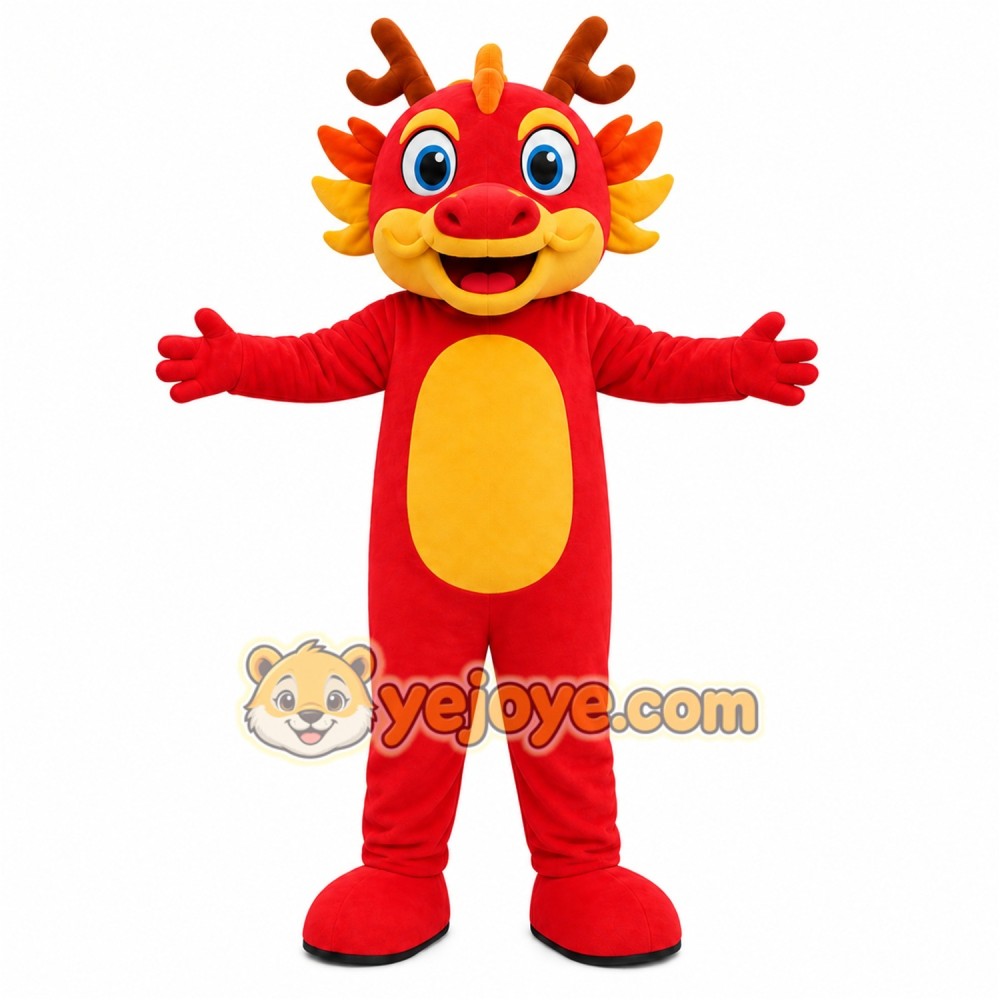 Red Dragon Mascot Costume Red Dragon Mascot Costume
