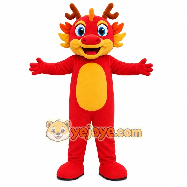 Red Dragon Mascot Costume Red Dragon Mascot Costume
