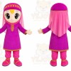 Purple Dress Girl Mascot Costume