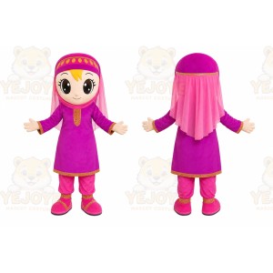 Purple Dress Girl Mascot Costume