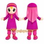 Purple Dress Girl Mascot Costume