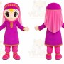 Purple Dress Girl Mascot Costume