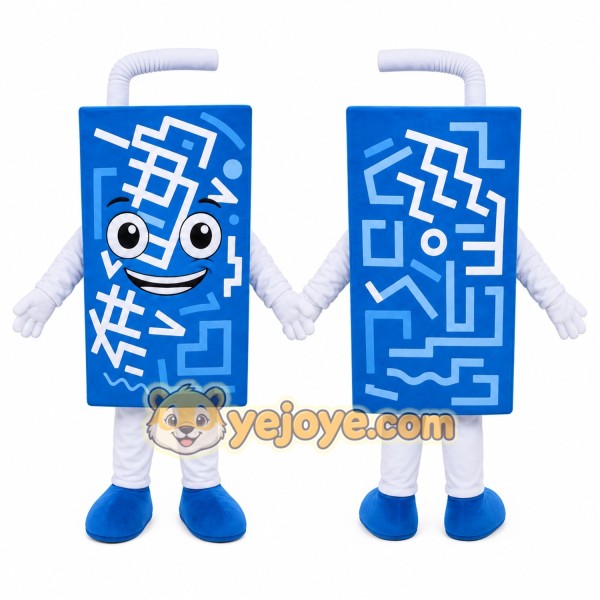 Blue Drink Carton Mascot Costume