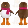 Brown Penguin Scarf Mascot Costume