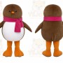 Brown Penguin Scarf Mascot Costume