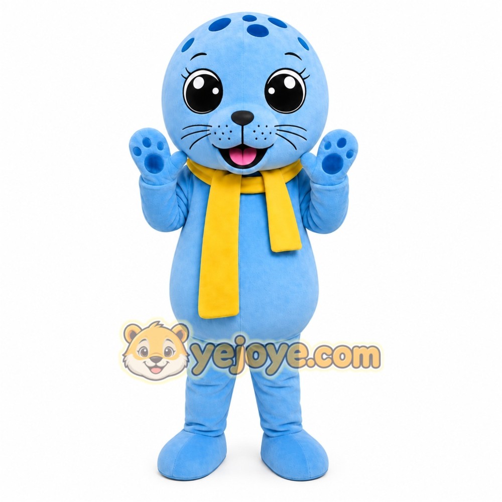 Blue Puppy Scarf Mascot Costume Blue Puppy Scarf Mascot Costume