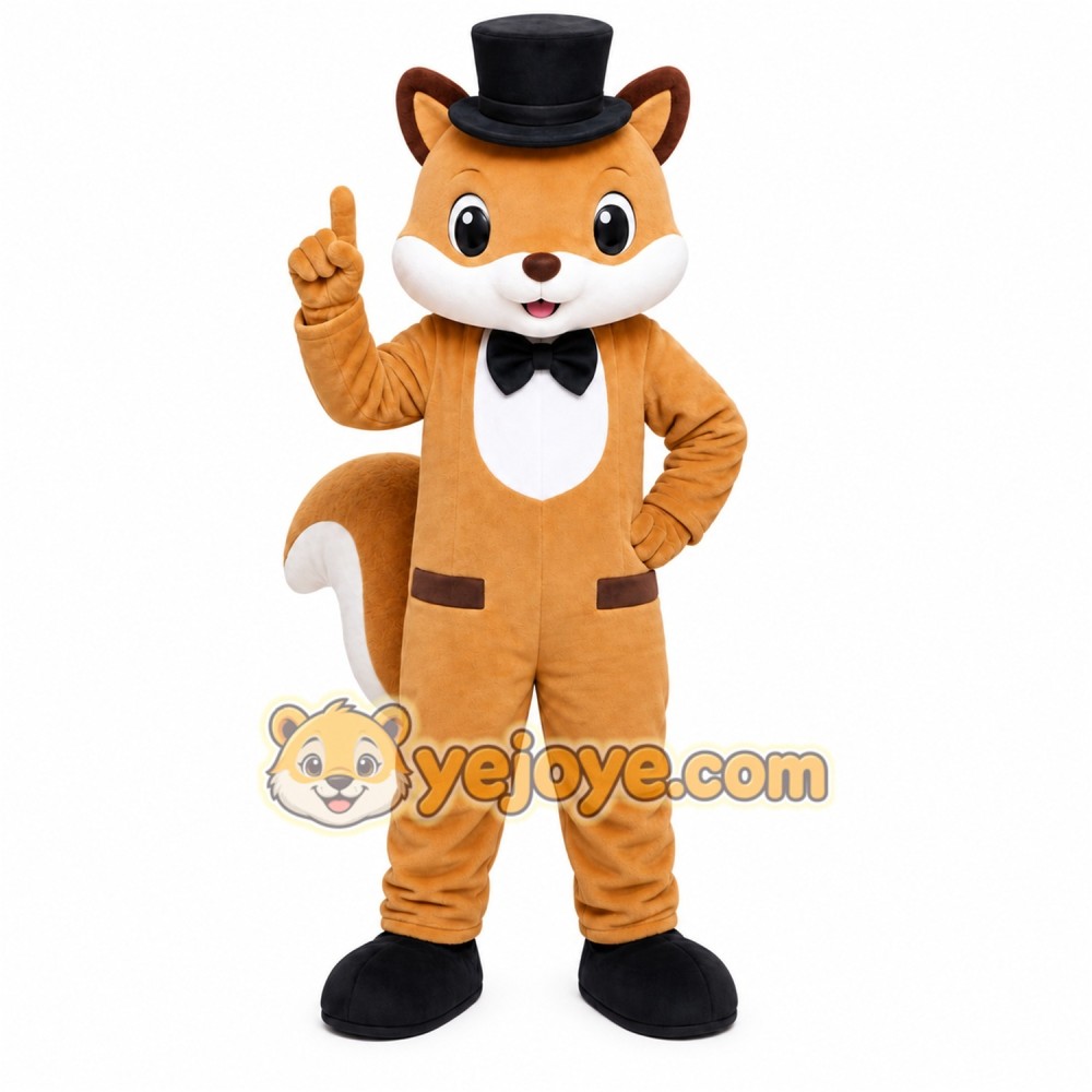 Top Hat Fox Mascot Costume Top Hat Fox Mascot Costume
