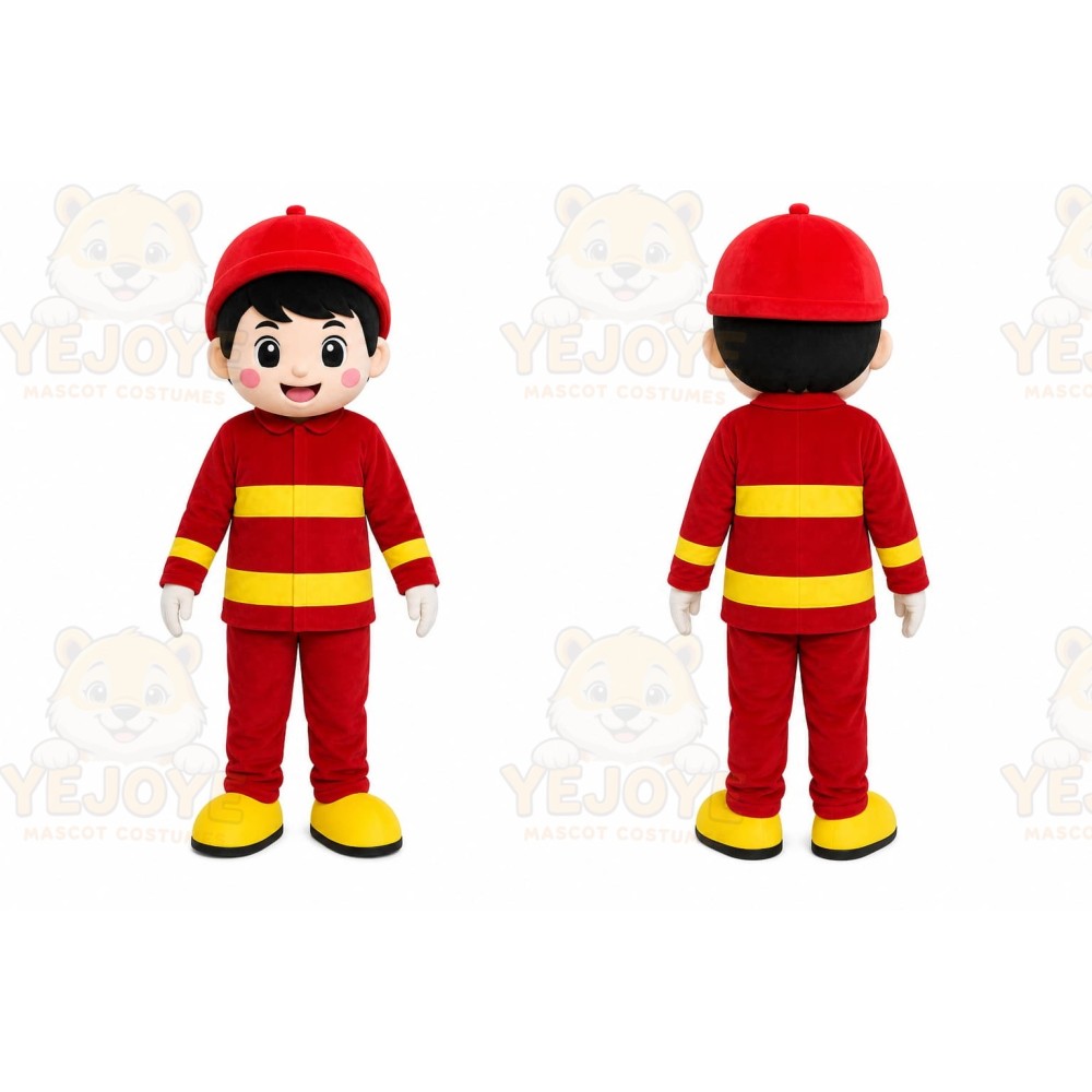 Firefighter Boy Mascot Costume