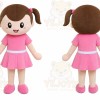 Pink Dress Girl Mascot Costume