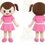 Pink Dress Girl Mascot Costume
