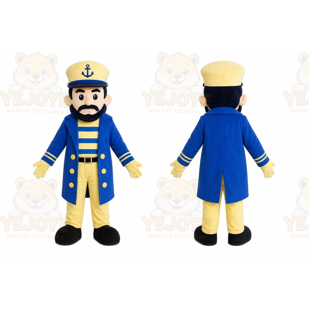 Blue Captain Mascot Costume