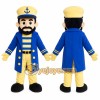 Blue Captain Mascot Costume Blue Captain Mascot Costume