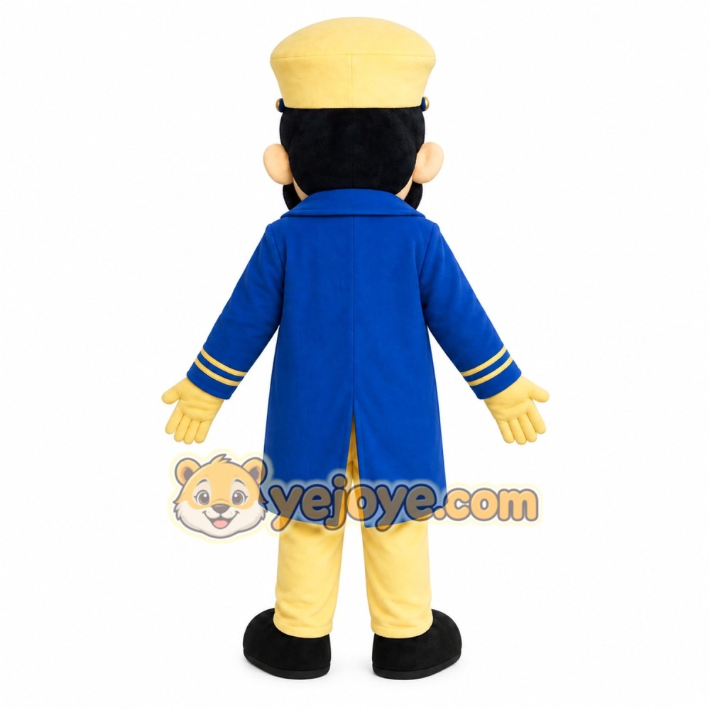 Blue Captain Mascot Costume Blue Captain Mascot Costume