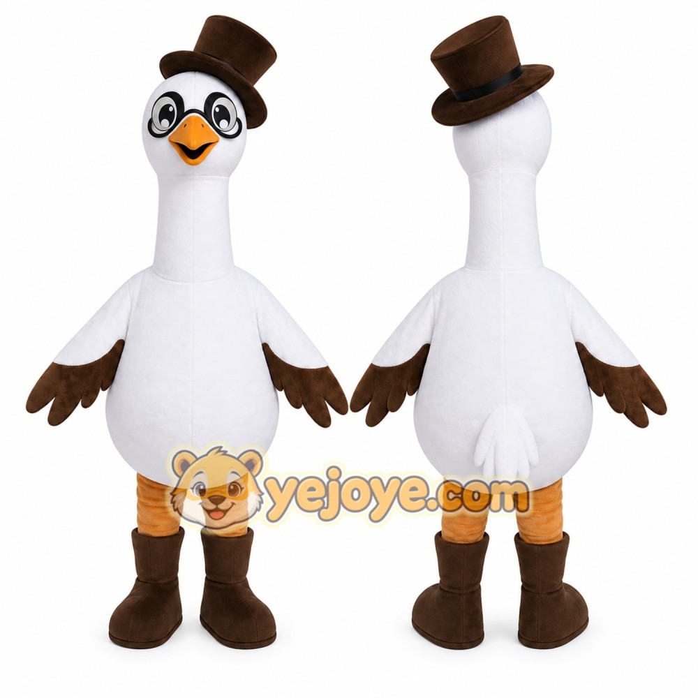 Top Hat Duck Mascot Costume Top Hat Duck Mascot Costume