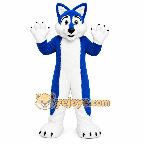 Blue Husky Mascot Costume Blue Husky Mascot Costume