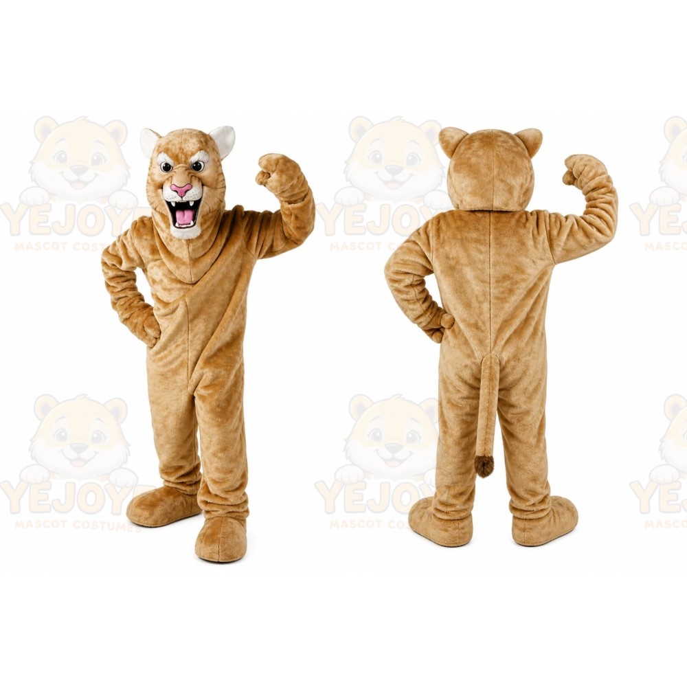 Tan Lion Mascot Costume