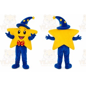 Yellow Star Wizard Mascot Costume