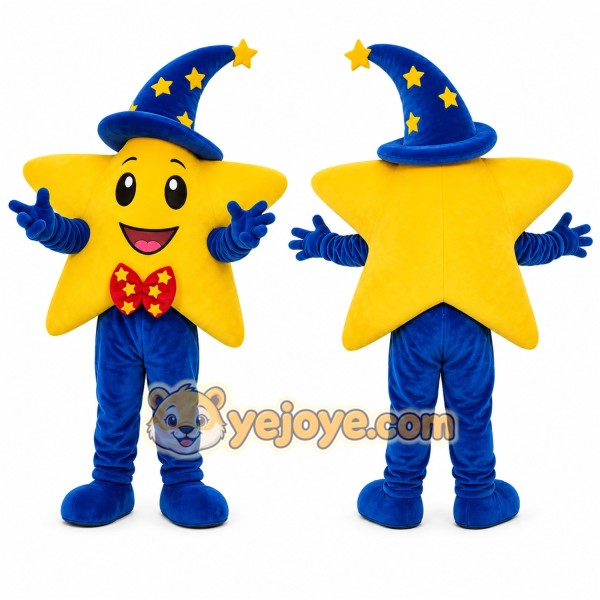 Yellow Star Wizard Mascot Costume