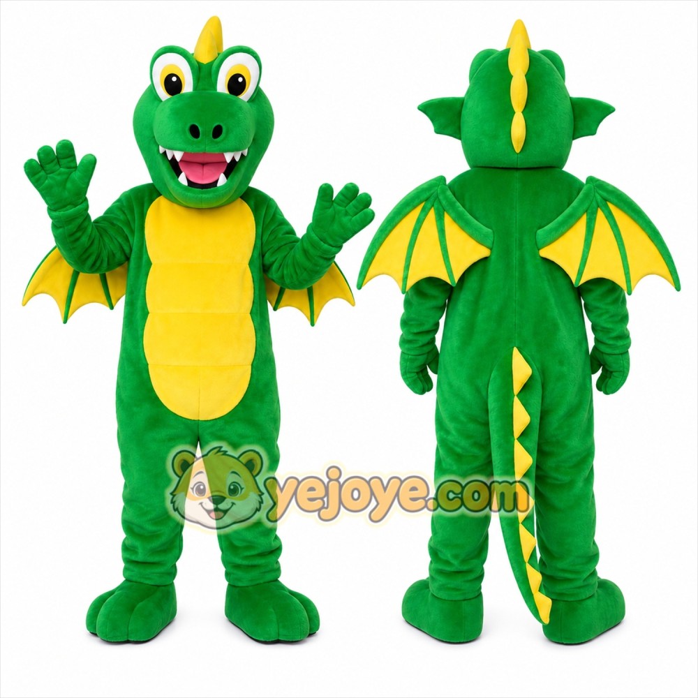 Green Dragon Mascot Costume Green Dragon Mascot Costume