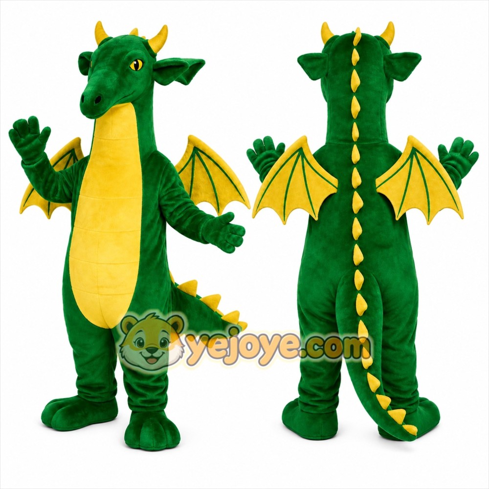 Green Dragon Mascot Costume Green Dragon Mascot Costume