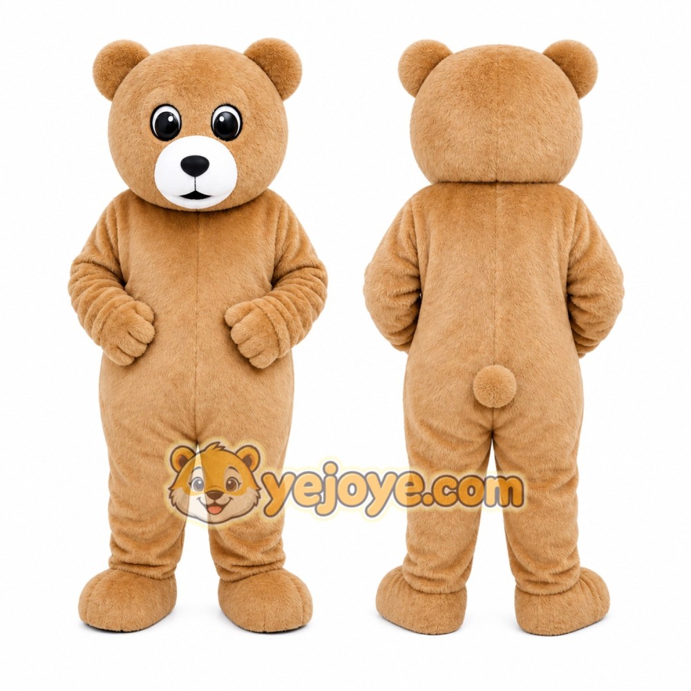 Tan Teddy Bear Mascot Costume Tan Teddy Bear Mascot Costume