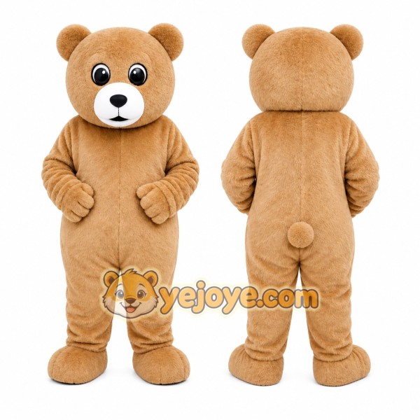 Tan Teddy Bear Mascot Costume