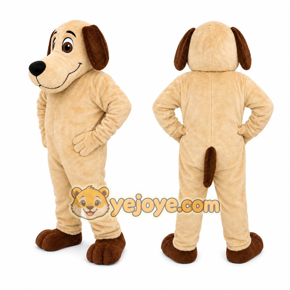 Beige Puppy Mascot Costume Beige Puppy Mascot Costume