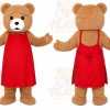Bear Red Dress Mascot Costume