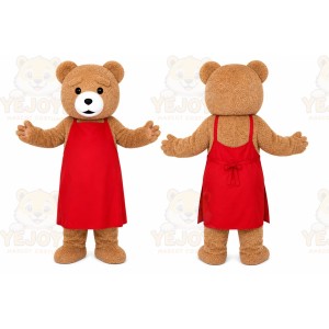 Bear Red Dress Mascot Costume