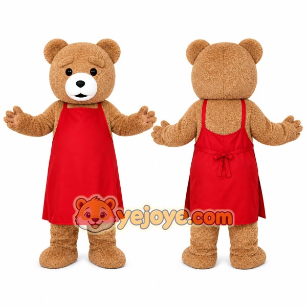 Bear Red Dress Mascot Costume