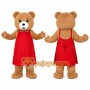Bear Red Dress Mascot Costume