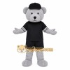 Gray Bear Black Shirt Mascot Costume Gray Bear Black Shirt Mascot Costume