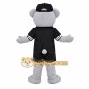 Gray Bear Black Shirt Mascot Costume Gray Bear Black Shirt Mascot Costume