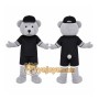 Gray Bear Black Shirt Mascot Costume