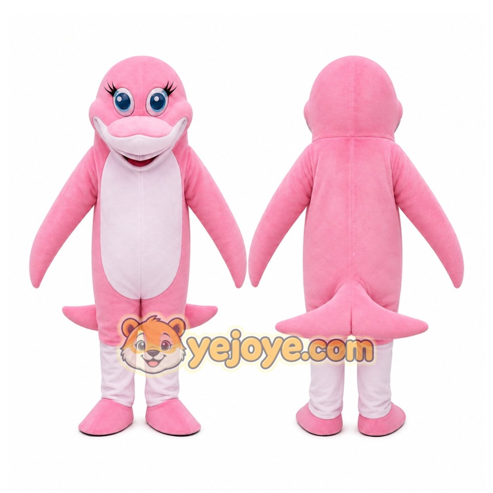 Pink Dolphin Mascot Costume Pink Dolphin Mascot Costume