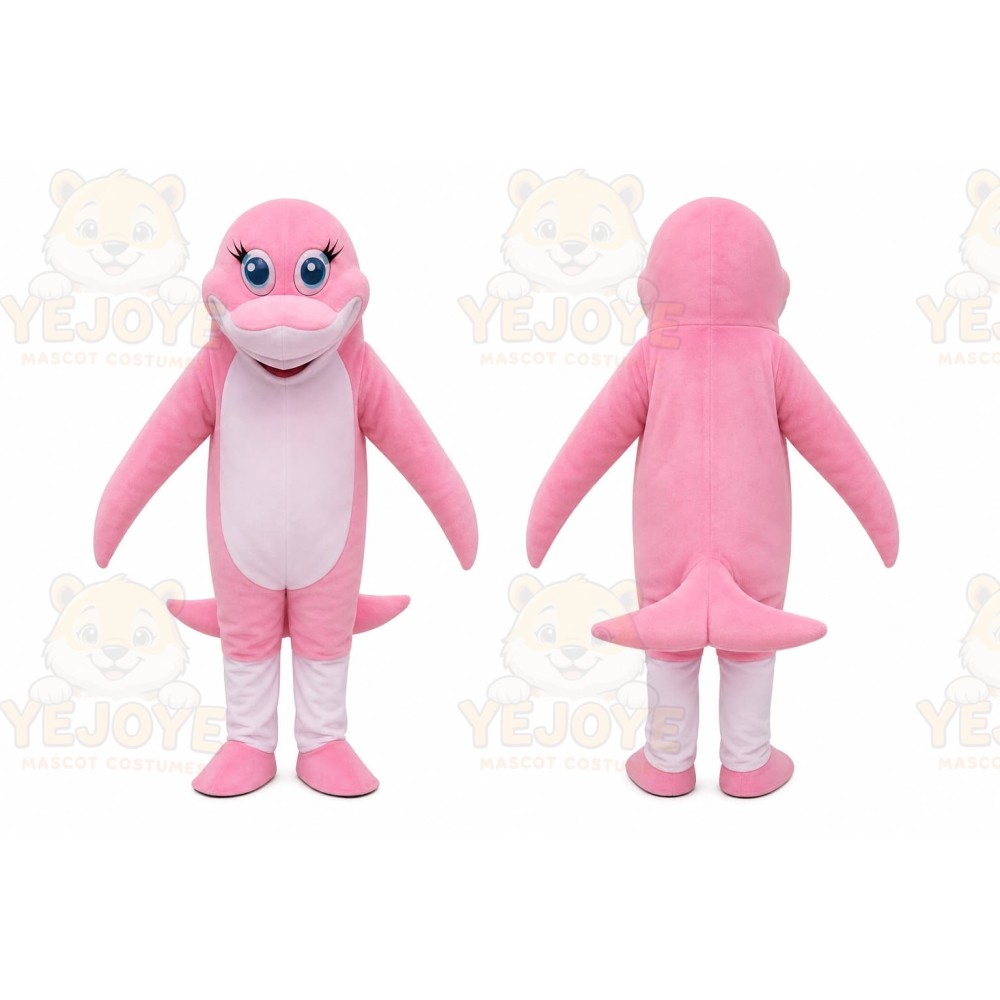 Pink Dolphin Mascot Costume