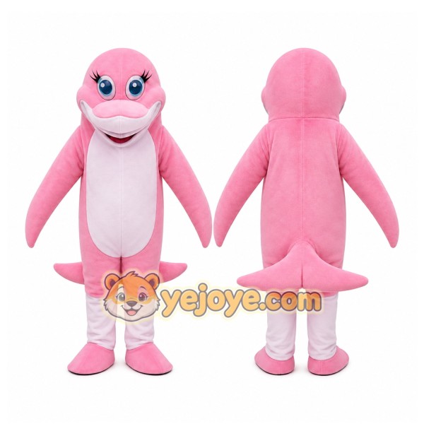 Pink Dolphin Mascot Costume