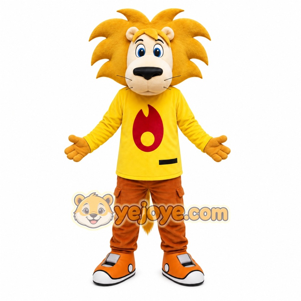 Yellow Lion Mascot Costume