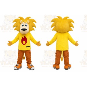 Yellow Lion Mascot Costume