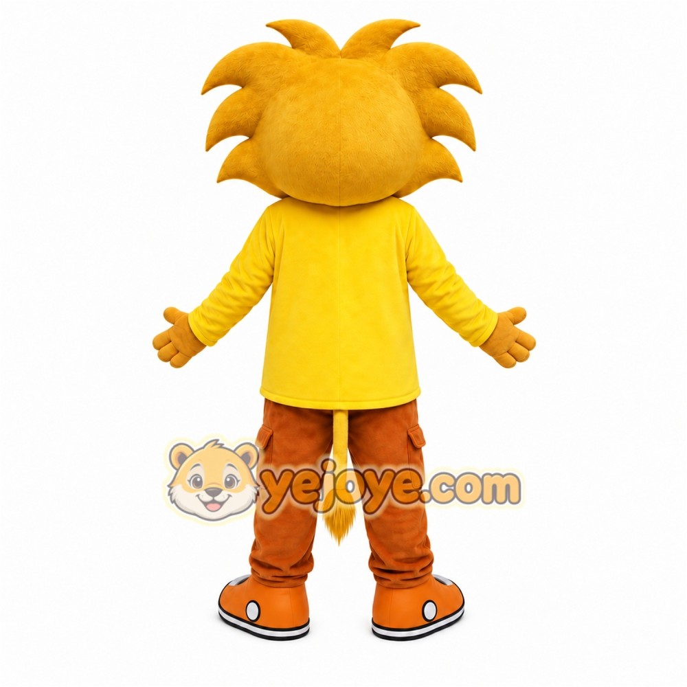 Yellow Lion Mascot Costume