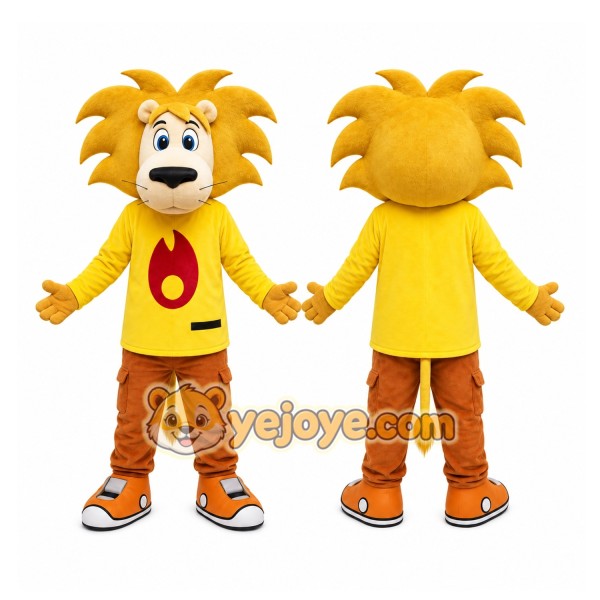 Yellow Lion Mascot Costume