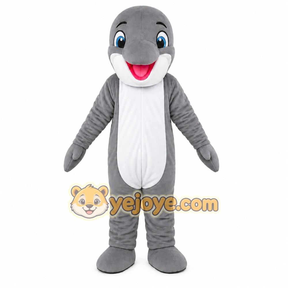 Gray Dolphin Mascot Costume Gray Dolphin Mascot Costume