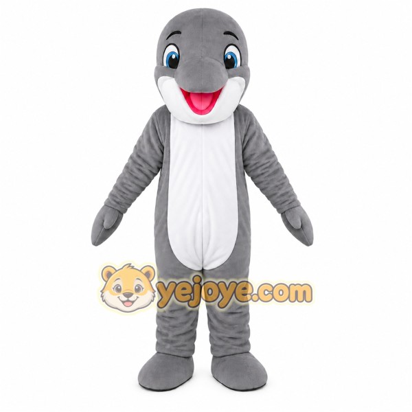 Gray Dolphin Mascot Costume
