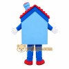 Blue House Mascot Costume Blue House Mascot Costume
