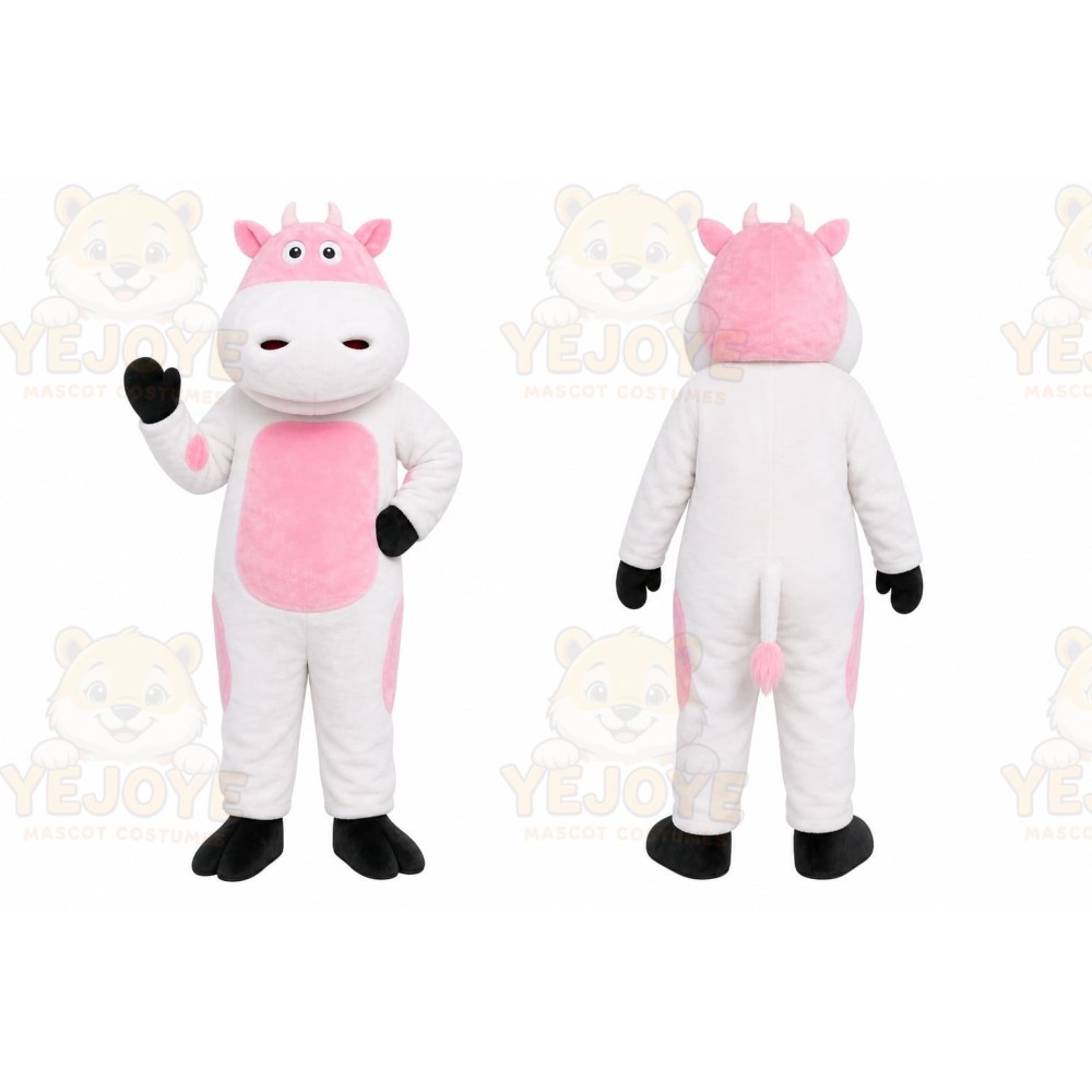 Pink Cow Mascot Costume