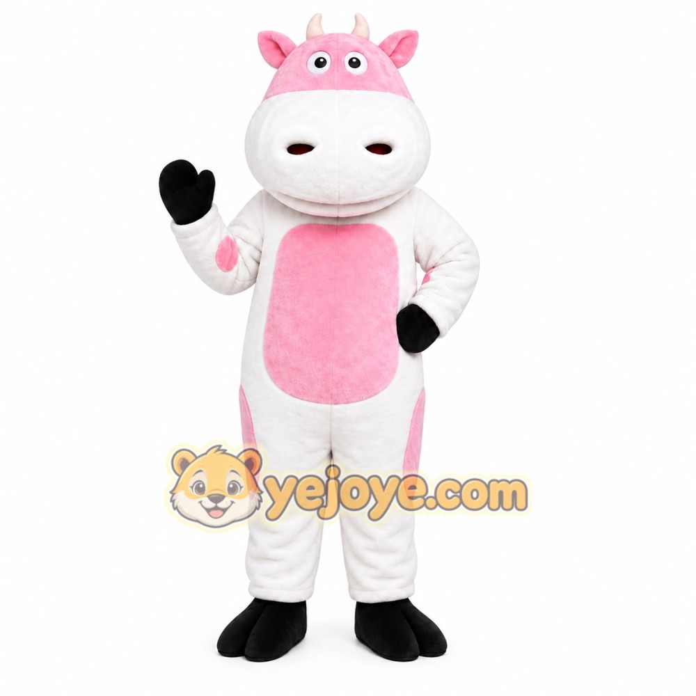 Pink Cow Mascot Costume