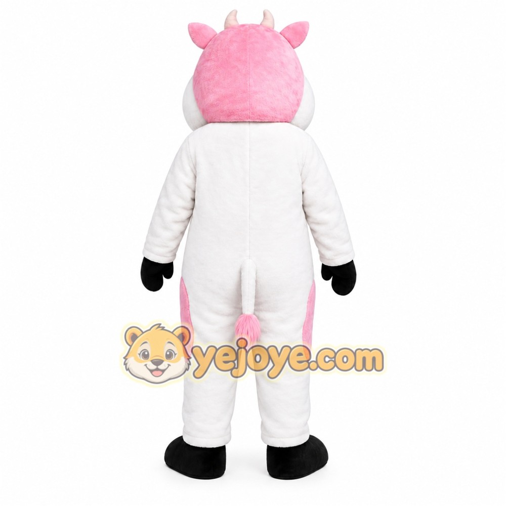 Pink Cow Mascot Costume