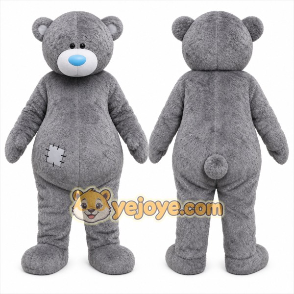 Gray Bear Mascot Costume