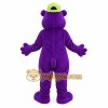 Purple Bear Mascot Costume with Green Cap